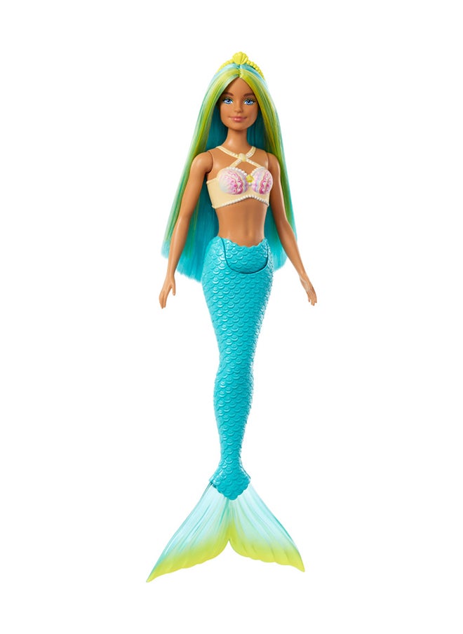 Barbie - دُمى الحوريات ذات الشعر الخيالي وإكسسوارات أربطة الرأس، ألعاب حوريات ذات صدريات مستوحاة من الأصداف وذيل ملون - Image 1