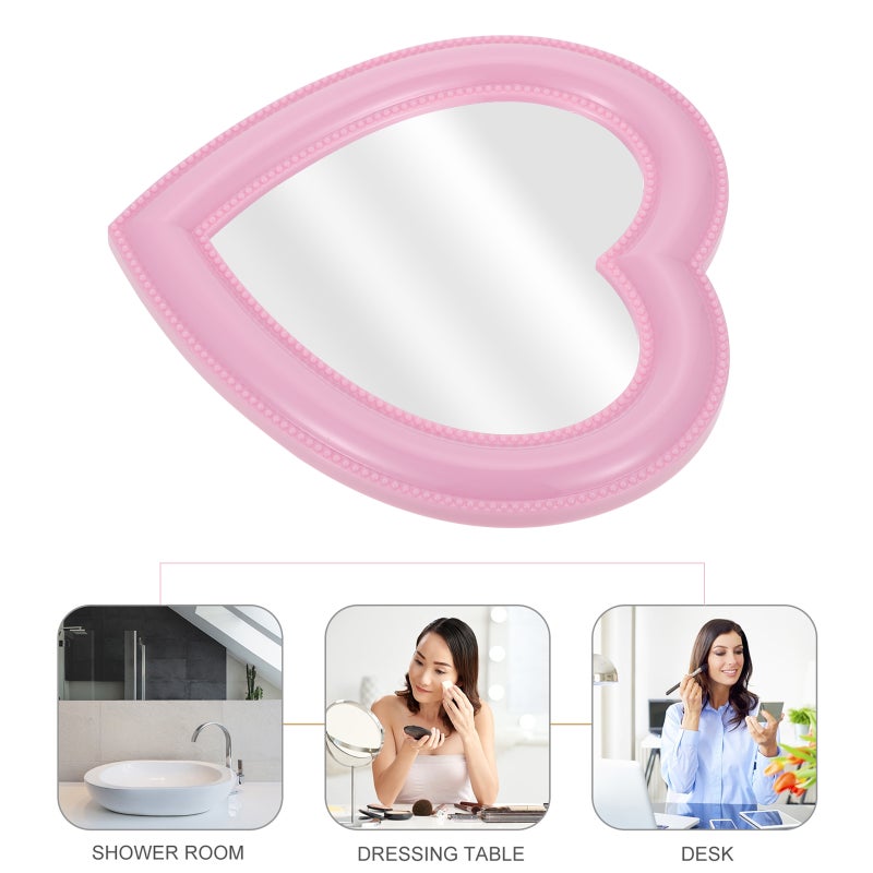 💄 مرآة على شكل قلب دقيقة للنساء مثالية للمكياج والاستخدام اليومي - Image 3