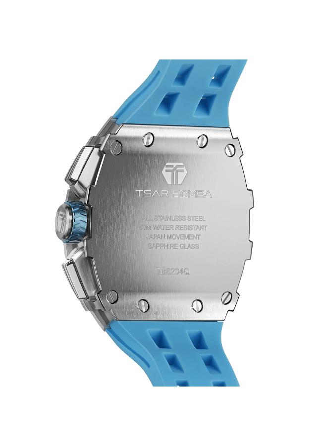 TSAR BOMBA ساعة يد رجالي تناظرية بسوار سيليكون - - Image 4