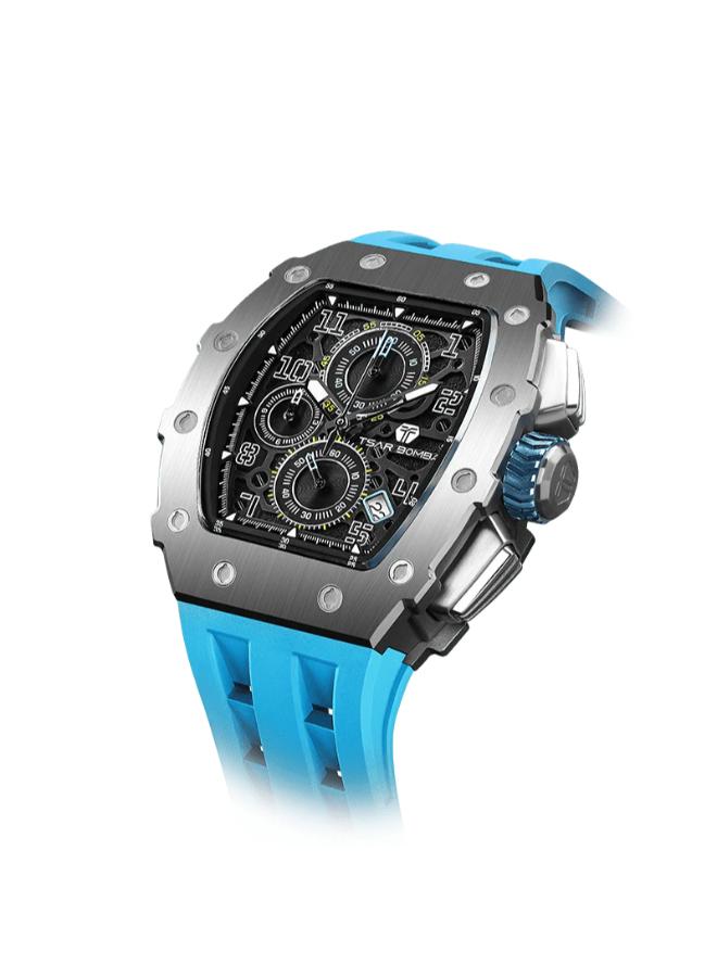 TSAR BOMBA ساعة يد رجالي تناظرية بسوار سيليكون - - Image 3