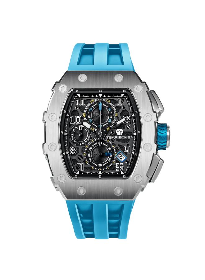 TSAR BOMBA ساعة يد رجالي تناظرية بسوار سيليكون - - Image 1