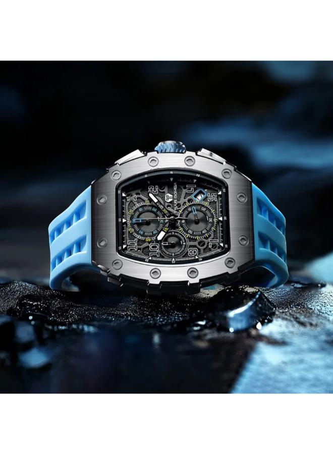 TSAR BOMBA ساعة يد رجالي تناظرية بسوار سيليكون - - Image 5