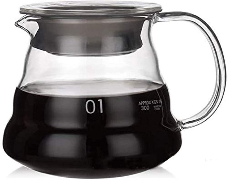 Viden 360ml #1 V60 Clear Heat Resistant Glass Coffee Server | Pour Over Tea Pot | Hand Drip Carafe | Transparent Kettle Maker - Image 1
