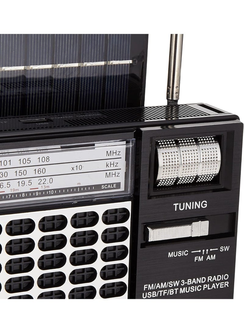 Olsenmark Rechargeable 3 Band Radio - Rechargeable Battery also Solar Energy With Bluetooth USB/FM/Bluetooth/TF And MP3, Comfortable Handle, Karaoke Function OMR1276 - Image 5
