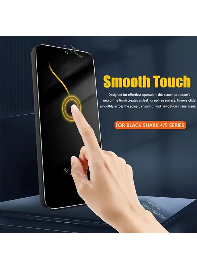 2 Pack Flat Privacy Screen Protector For Black Shark 4 9H Hardness Tempered Glass Scratch Resistant Bubble Free Easy To Install Black Edge Design Privacy Enhanced Glass Smartphone Screen Protector - Image 4