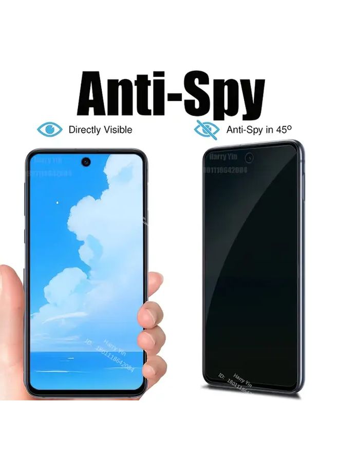2 Pack Flat Privacy Screen Protector For Black Shark 4 9H Hardness Tempered Glass Scratch Resistant Bubble Free Easy To Install Black Edge Design Privacy Enhanced Glass Smartphone Screen Protector - Image 2