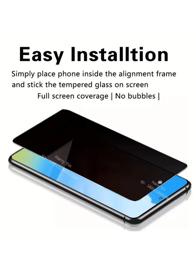 2 Pack Flat Privacy Screen Protector For Black Shark 4 9H Hardness Tempered Glass Scratch Resistant Bubble Free Easy To Install Black Edge Design Privacy Enhanced Glass Smartphone Screen Protector - Image 3