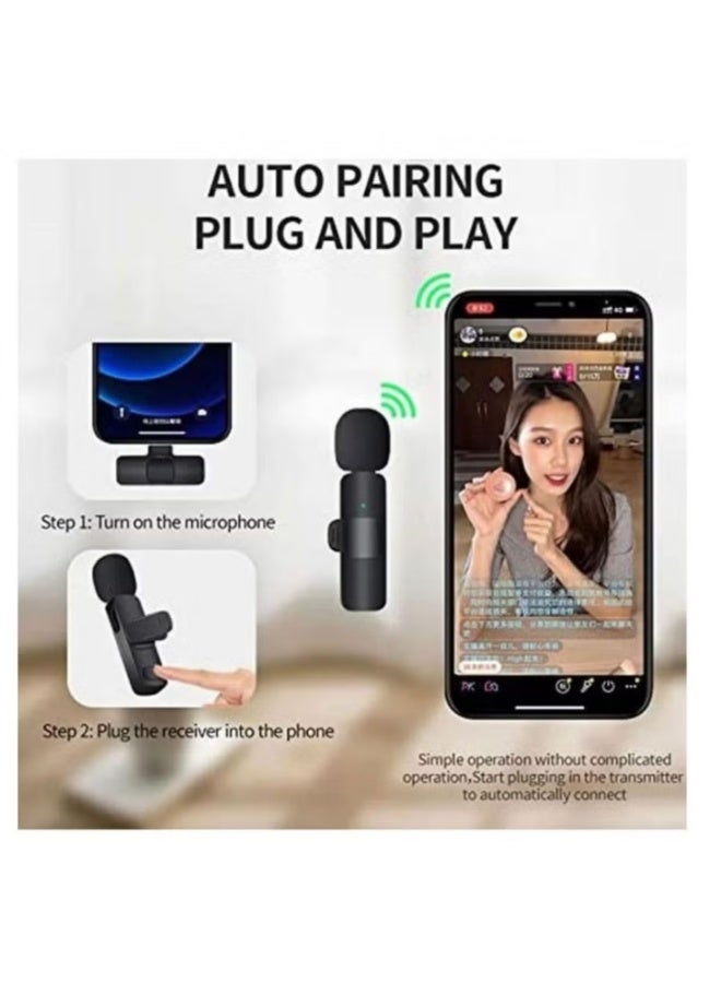 3 in 1 Wireless Collar Microphone Lapel Lavalier Mic for Noise Reduction Interview Live Streaming YouTube Video Broadcast & Vlogging With 2 Mic Receiver for iPhone and Android | WIDGETS MATRIX - Image 5