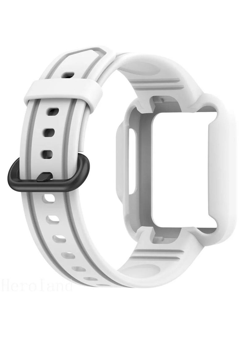Silicone WatchBand For Redmi Watch 2 lite Strap Horloge2 Wristbands Bracelet For Xiaomi MI watch lite Watchband WristBand + Case _ White - Image 3