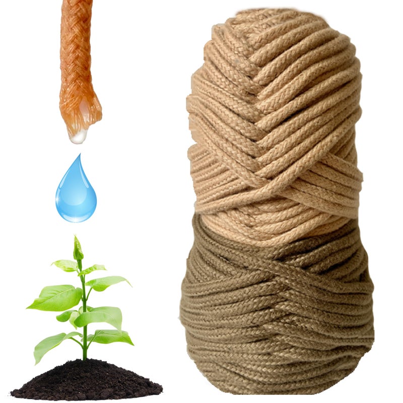NIVAVE Pro - Plants Automatic Drip Watering Wick Cord Spike for 15-30 Days Holiday/Hydroponic NFT String Rope (1/5 inch, Light & Dark Brown, 5 mm, 30 feet) - Image 2