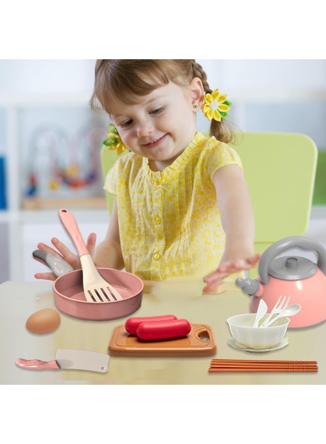 28Pcs Kids Play Kitchen Toy Set,Toy Kitchen Accessories Toys  Pretend Play Kitchen Accessories - Educational Pretend Kitchen Accessories, Fun Tableware, Cookware Toys, Fun Cooking Joy for Kids - Image 3