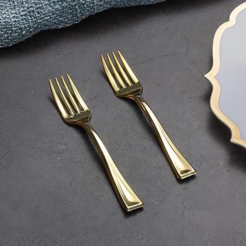 Decor Decorline DecorLine Stunning Gold Small Mini Fork Set, 24 Count (Pack of 1) - Premium Quality & Elegant Design - Ideal for Any Occasion - Image 4