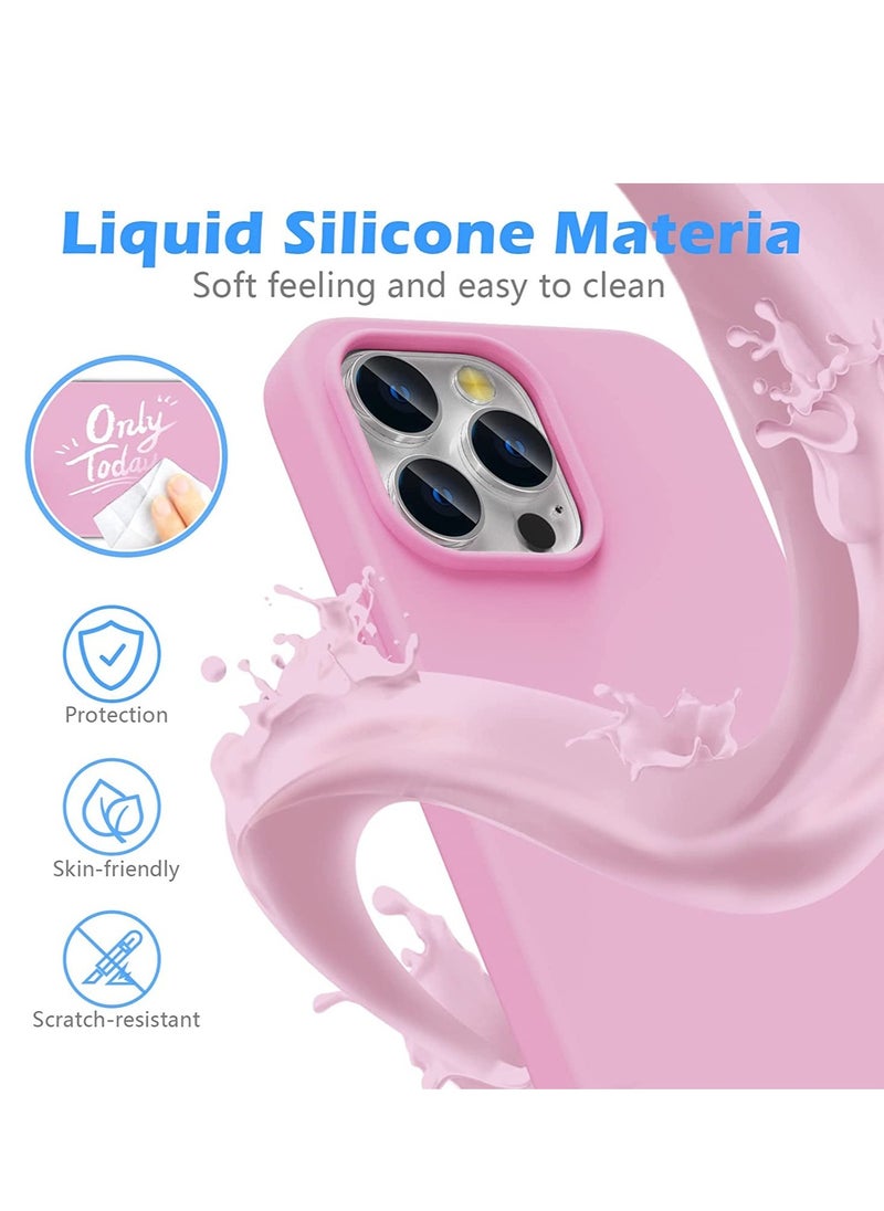 ELTRAZONE - iPhone 14 Pro Max 6.7 Inch with 2-Pack Screen Protector and 2-Pack Camera Lens Protector, Slim Full Coverage Screen Camera Case, Pink - Image 1