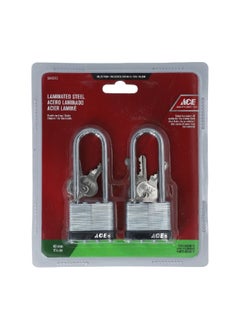 ACE Laminated Hardened Stainless Steel Shackle Padlock Silver 40 mm AJ14007 