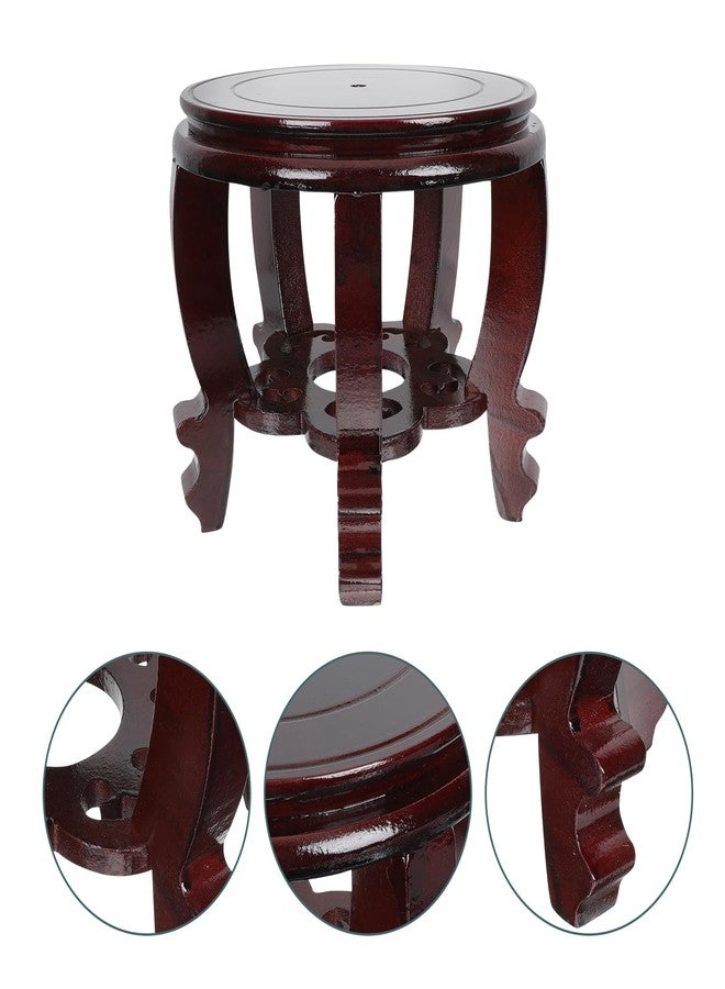 Hemoton Wooden Planter Stand Oriental Style Plant Stand Plant Holder Stool Chinese Display Pedestal Fishbowl Vase Aquarium Table Lamp Teapot Stand for Home Patio - Image 3