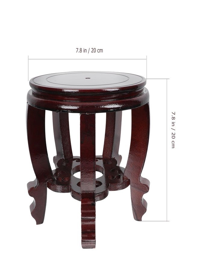 Hemoton Wooden Planter Stand Oriental Style Plant Stand Plant Holder Stool Chinese Display Pedestal Fishbowl Vase Aquarium Table Lamp Teapot Stand for Home Patio - Image 2