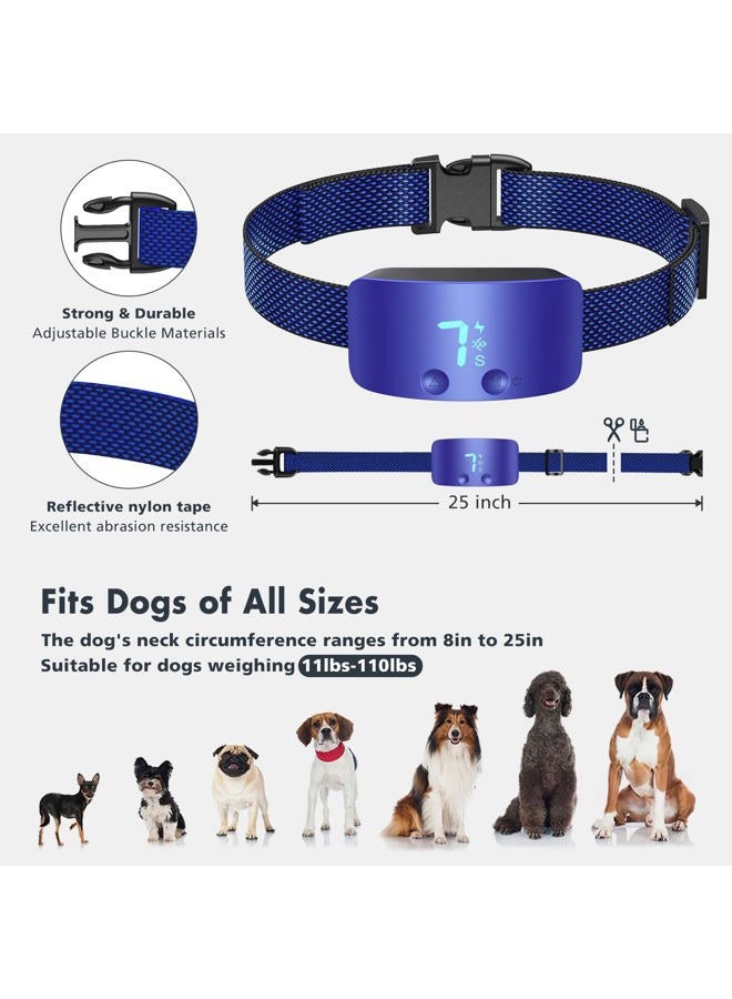 NBJU Bark Collar for Dogs,Rechargeable Anti Barking Training Collar with 7 Adjustable Sensitivity and Intensity Beep Vibration for Small Medium Large Dogs(Dark Blue - Image 4