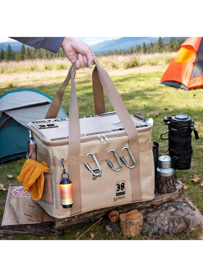 Healife Camping Organizer Bag - Camping Cookware Organizer Tote Bag - 30L Duffel with Ergonomic Handle, Waterproof Container for Barbecue Picnic Moving Drinks Pot - Image 5