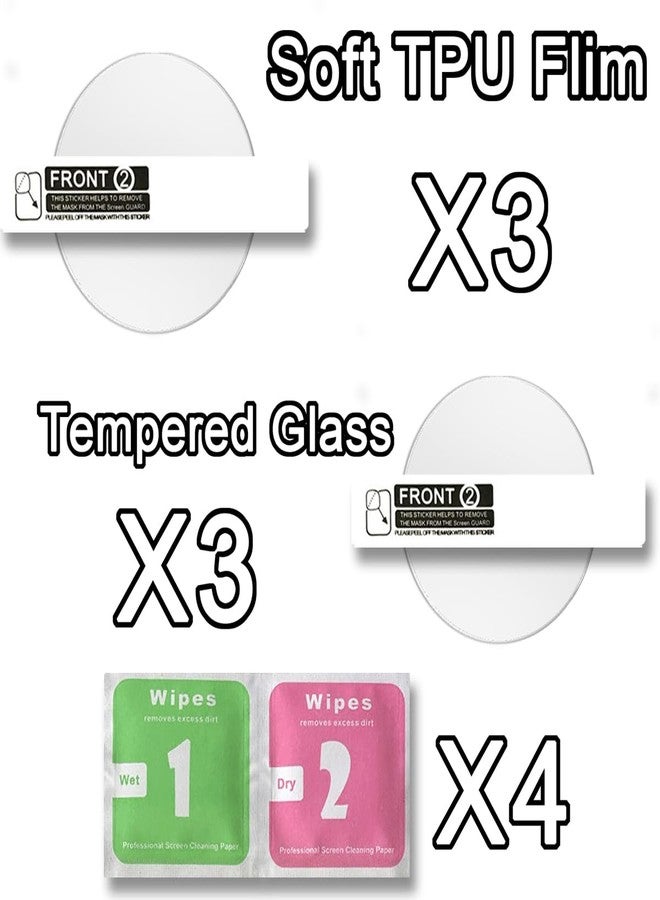 Ocdin Blancpain X Swatch Premium Screen Protector Watch Protective Film Set Anti Scratch Crystal Soft Cover Film and Tempered Back Film (3 TPU& 3 Glass) - Image 2