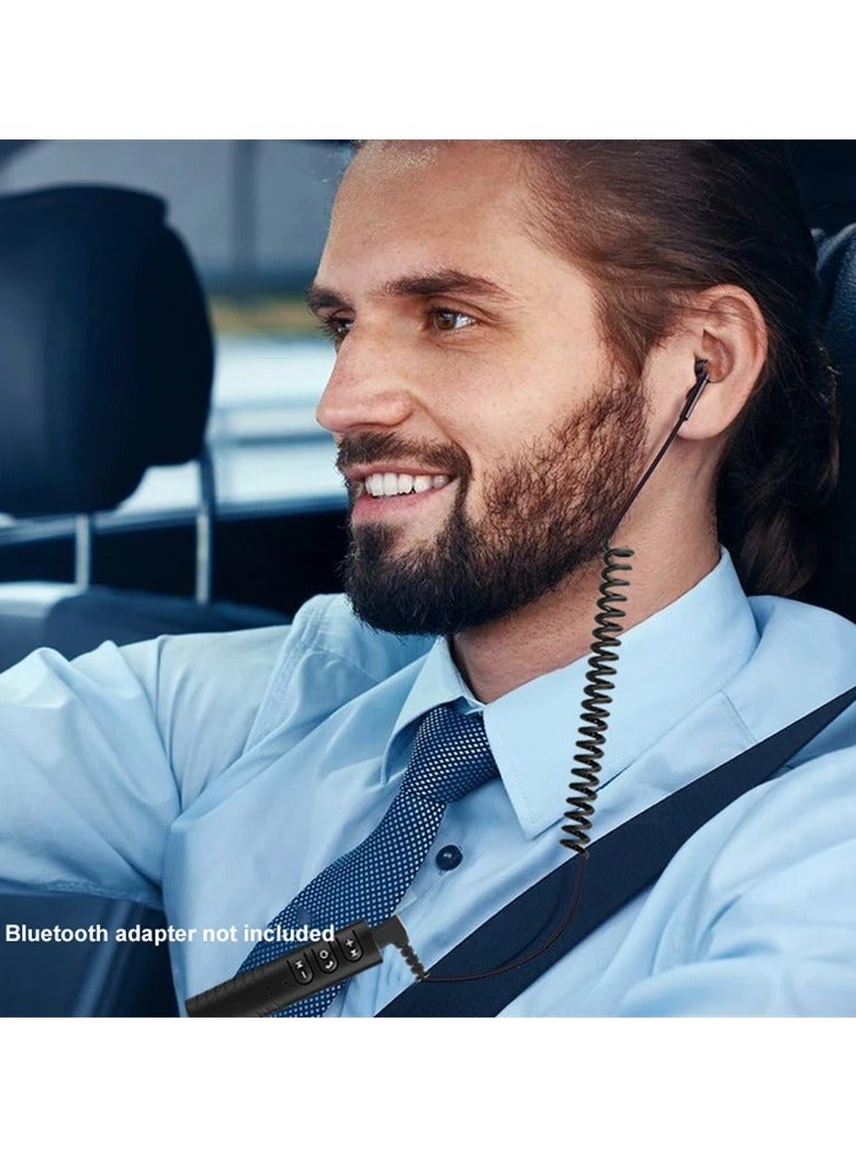 ارواق سماعات أذن زنبركية 3.5 ملم، سماعة أذن مدمجة ومحمولة من جانب واحد، مقبس فردي ثقيل داخل الأذن، سدادات أذن عازلة للضوضاء للهاتف المحمول، كمبيوتر MP3، (قطعة واحدة، أسود) - Image 2