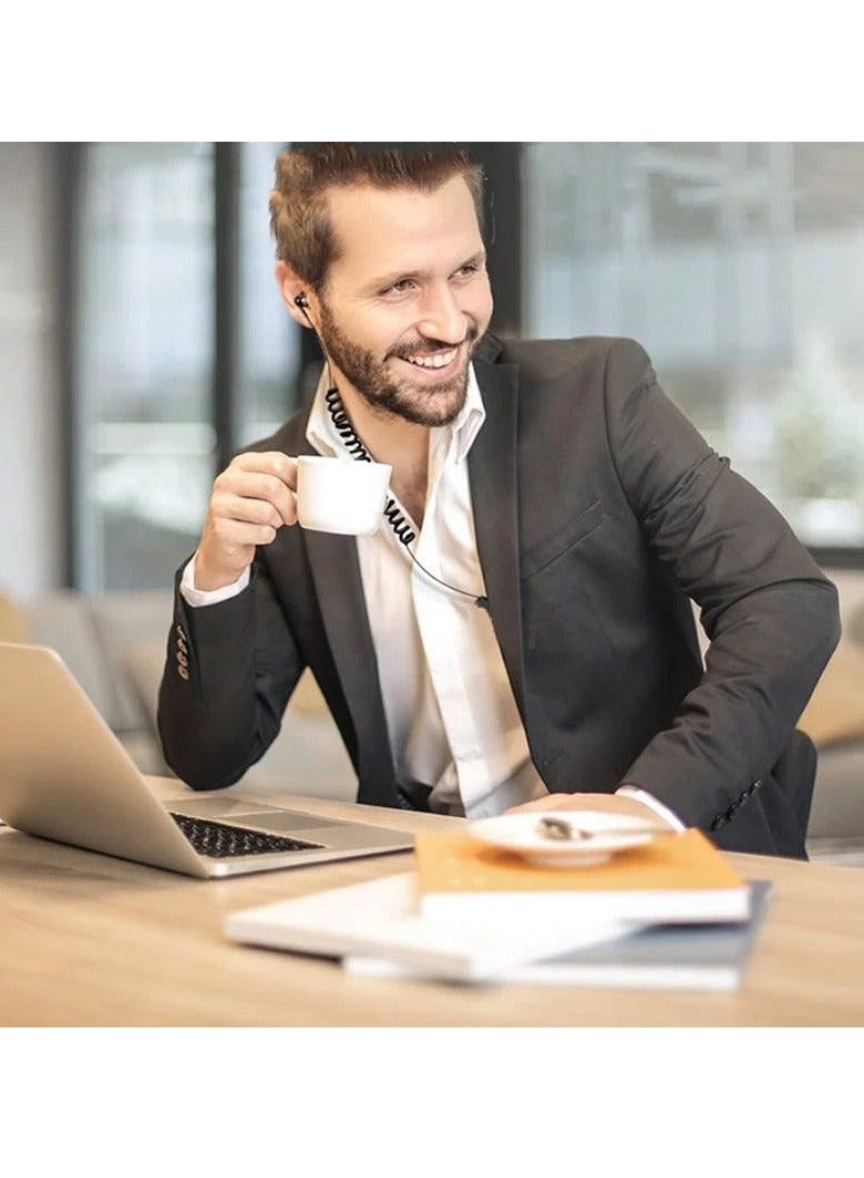 ارواق سماعات أذن زنبركية 3.5 ملم، سماعة أذن مدمجة ومحمولة من جانب واحد، مقبس فردي ثقيل داخل الأذن، سدادات أذن عازلة للضوضاء للهاتف المحمول، كمبيوتر MP3، (قطعة واحدة، أسود) - Image 4