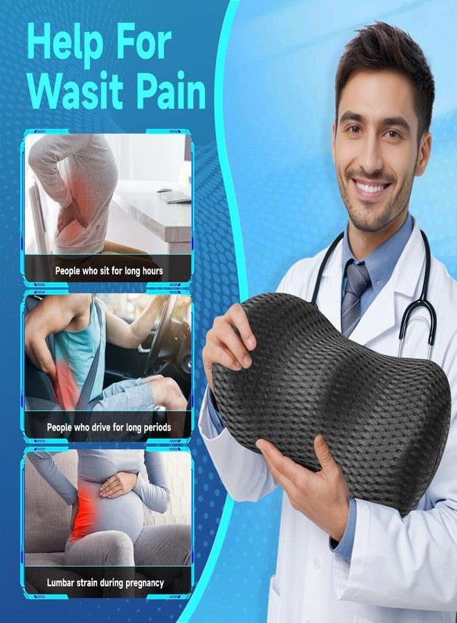 Niceeday Lumbar Support Pillow for Office Chair Car Lumbar Pillow,Memory Foam Back Cushion with Breathable 3D Mesh Lumbar Support Orthopedic Backrest for Lower Back Pain Relief Ergonomic, LowerBackSupportBlack - Image 4