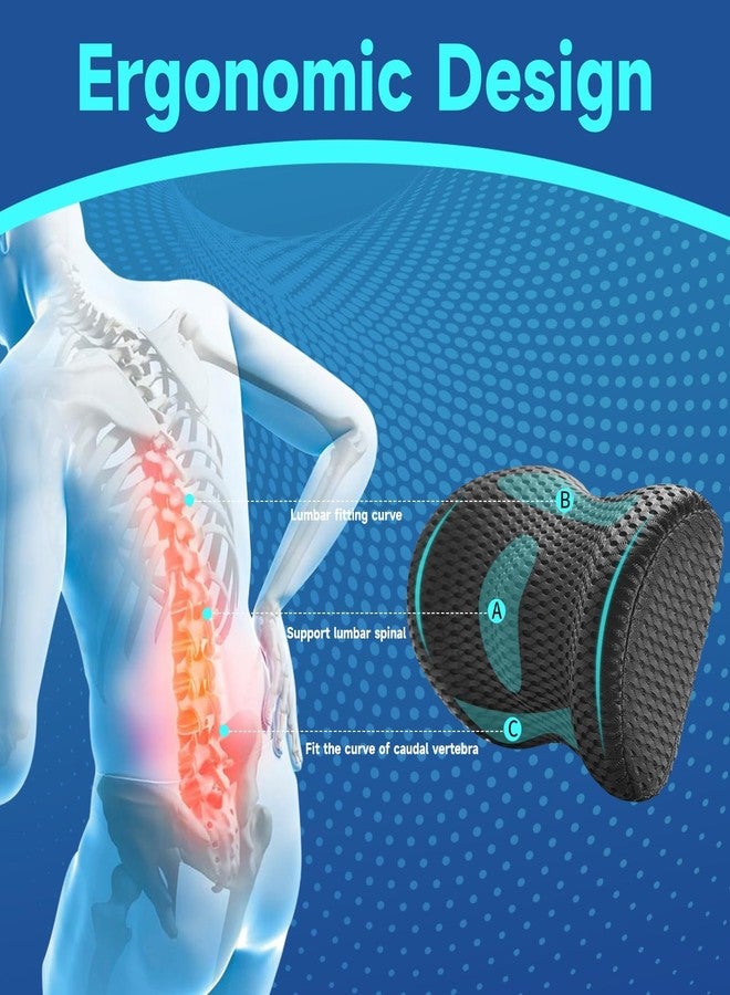Niceeday Lumbar Support Pillow for Office Chair Car Lumbar Pillow,Memory Foam Back Cushion with Breathable 3D Mesh Lumbar Support Orthopedic Backrest for Lower Back Pain Relief Ergonomic, LowerBackSupportBlack - Image 3