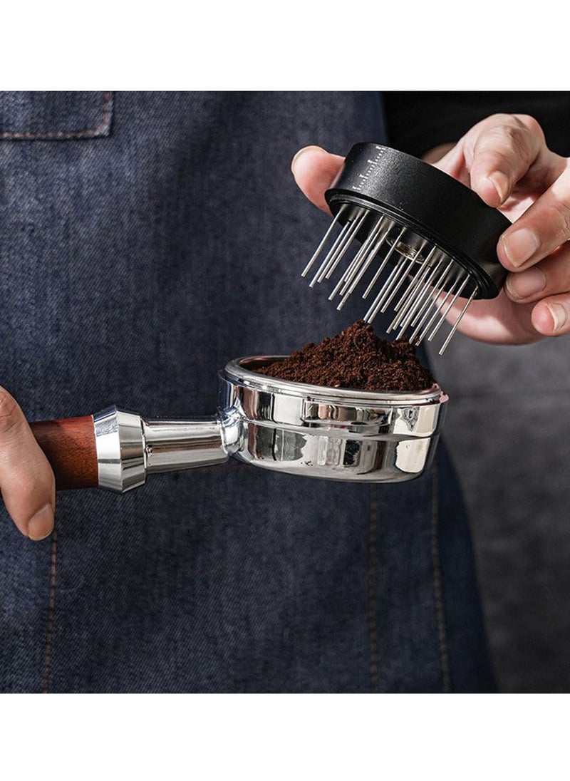 Coffee leveled ripple tamper with needle distributer 51mm