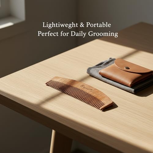 Organic B Moon Shaped Wooden Comb for Women Hair Growth - Handmade 100% Neem Wood Comb - Anti-Static, Plastic-Free, Neem Comb for Hair Growth, Pocket & Travel Friendly, Gentle Detangling - Image 5