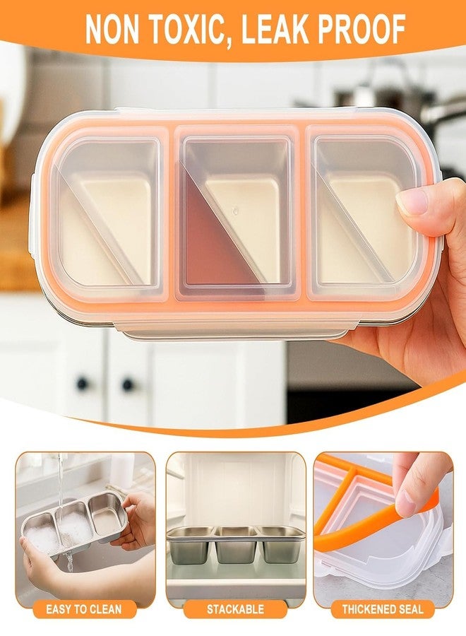 Tendula Reusable Stainless Steel Snack Containers with Airtight Lids, Compartment Snackle Box for Nuts, Fruits for kids, Divided Food Storage Box for work School. (3 Compartment) - Image 4