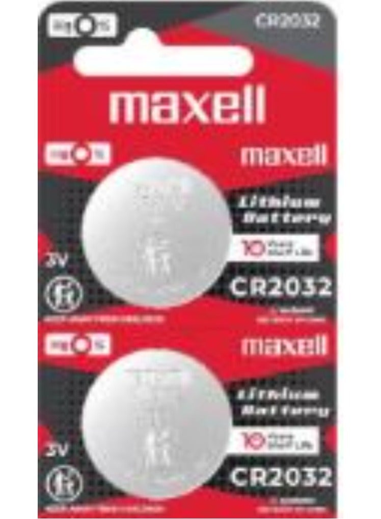 ماكسل قطعتان من بطاريات ليثيوم ماكسيل CR2032 يابانية 3 فولت