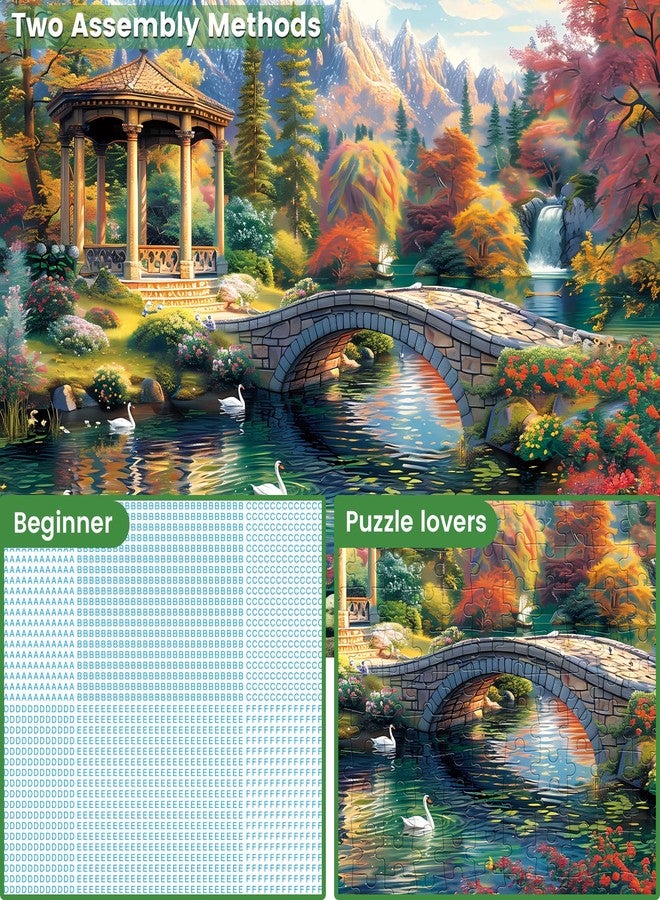 WSCXSC 300 Piece Puzzles for Adults, Swan Forest Puzzle 300 Pieces Jigsaw Puzzles Recycled Cardboard Paper Puzzles Difficult Challenging Puzzles Perfect for Family Games 20.5 * 15IN - Image 4