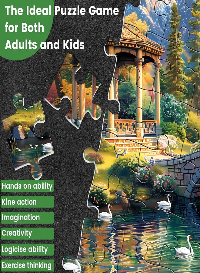 WSCXSC 300 Piece Puzzles for Adults, Swan Forest Puzzle 300 Pieces Jigsaw Puzzles Recycled Cardboard Paper Puzzles Difficult Challenging Puzzles Perfect for Family Games 20.5 * 15IN - Image 5