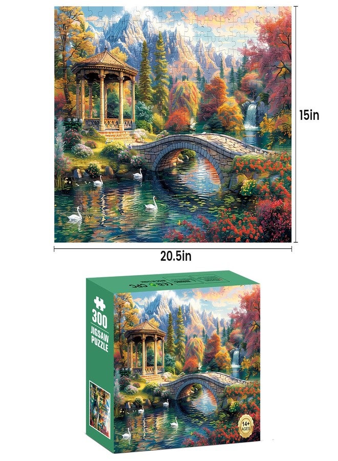 WSCXSC 300 Piece Puzzles for Adults, Swan Forest Puzzle 300 Pieces Jigsaw Puzzles Recycled Cardboard Paper Puzzles Difficult Challenging Puzzles Perfect for Family Games 20.5 * 15IN - Image 2