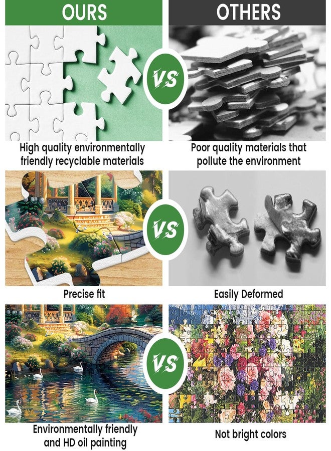 WSCXSC 300 Piece Puzzles for Adults, Swan Forest Puzzle 300 Pieces Jigsaw Puzzles Recycled Cardboard Paper Puzzles Difficult Challenging Puzzles Perfect for Family Games 20.5 * 15IN - Image 3