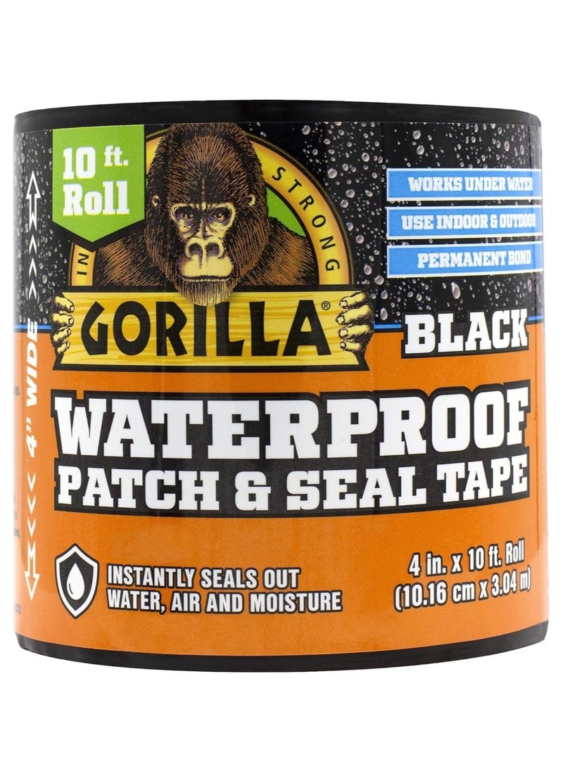 Gorilla - Gorilla Waterproof Patch & Seal Tape 4" X 10' Black, Pack Of 1 - Image 1