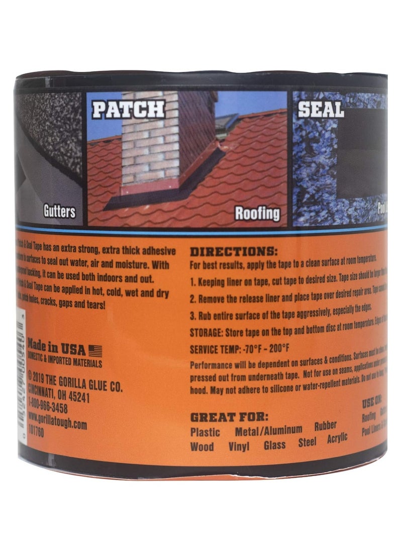 Gorilla - Gorilla Waterproof Patch & Seal Tape 4" X 10' Black, Pack Of 1 - Image 1