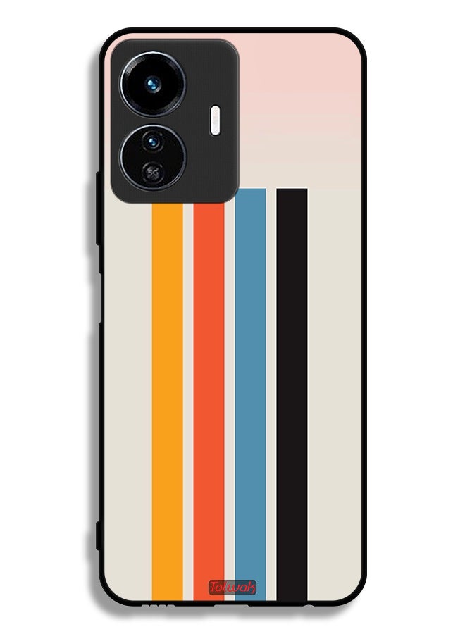 Tolwak Vivo Y77 5G Protective Case Cover Straight Lines Pattern - Image 2