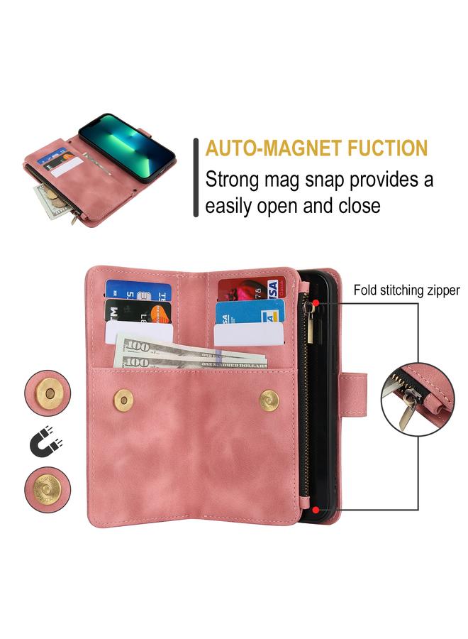 اس-توب جراب لهاتف iPhone 13 Pro Dream 9 - جراب هاتف جلدي مزود بسحاب للبطاقات بتقنية RFID مع حبل قصير - Image 4