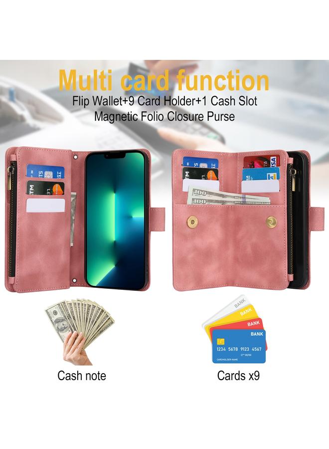 اس-توب جراب لهاتف iPhone 13 Pro Dream 9 - جراب هاتف جلدي مزود بسحاب للبطاقات بتقنية RFID مع حبل قصير - Image 5