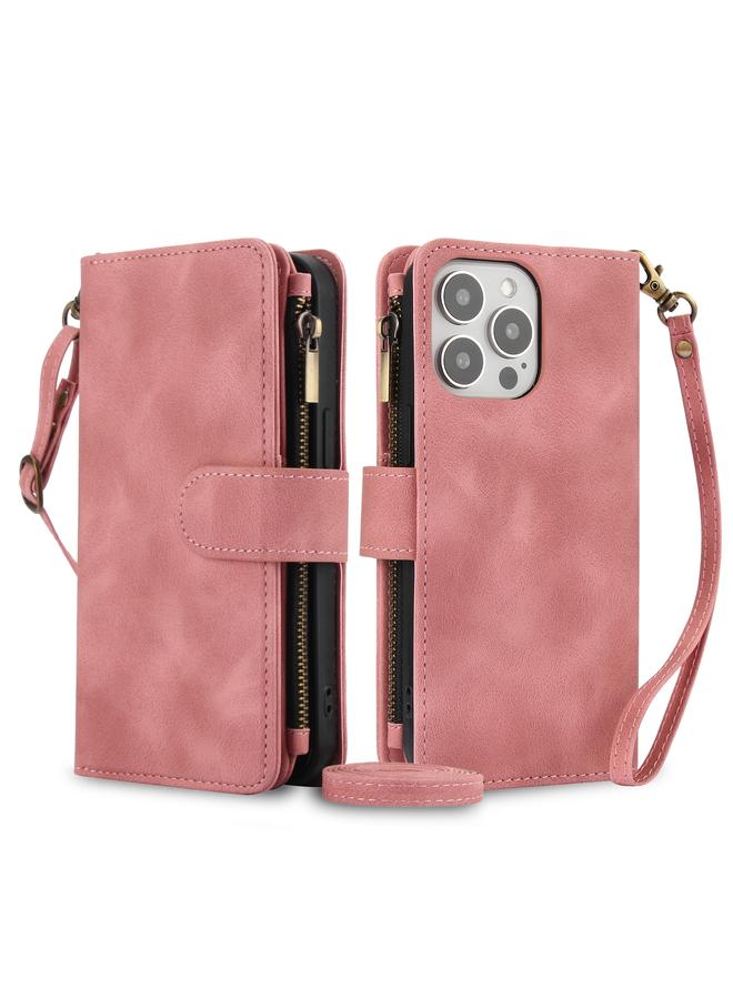 اس-توب جراب لهاتف iPhone 13 Pro Dream 9 - جراب هاتف جلدي مزود بسحاب للبطاقات بتقنية RFID مع حبل قصير - Image 1