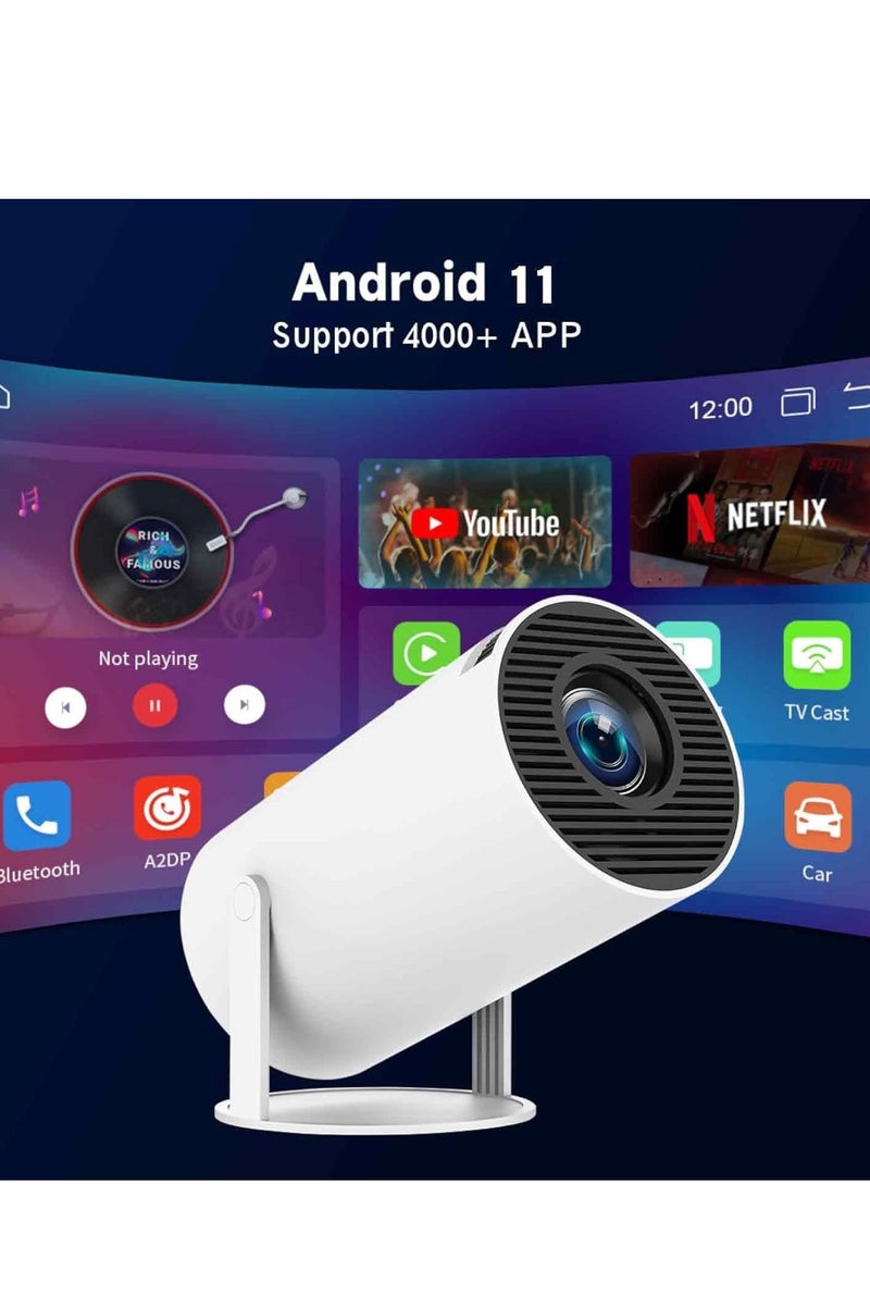 Mini Projector, Support 4K 1080P Portable Projector with Dual Band WIFI6 5G Wireless 5.2 Bluetooth Android 11, 160 ANSI Lumens, 180° Rotatable, Auto Keystone Correction - Image 3