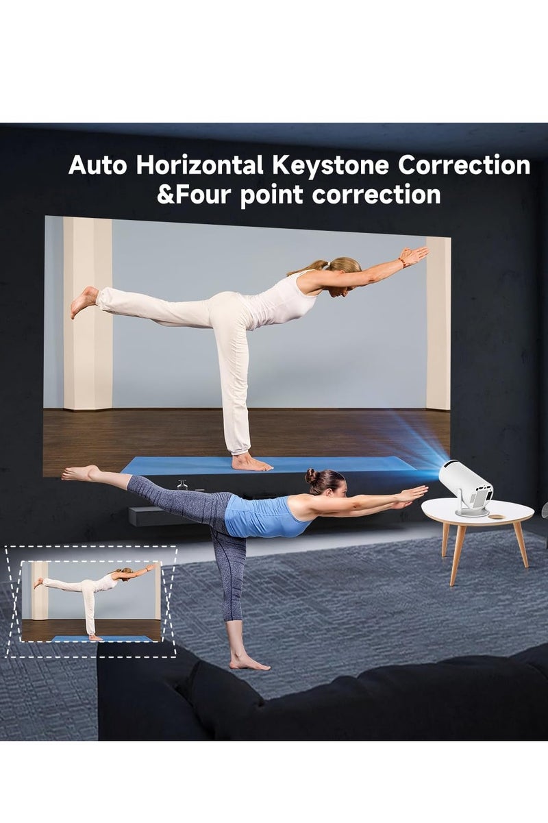 Mini Projector, Support 4K 1080P Portable Projector with Dual Band WIFI6 5G Wireless 5.2 Bluetooth Android 11, 160 ANSI Lumens, 180° Rotatable, Auto Keystone Correction - Image 5