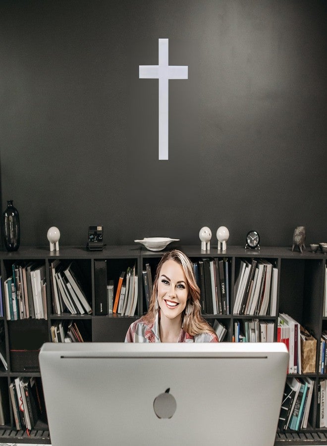 FixtureDisplays® 8.3 X 15.9" White Cross, 3 Piece Acrylic Constructions, with Doublesided Tape, Christian White Acrylic Plexiglass 1803-Cross-NPF - Image 2