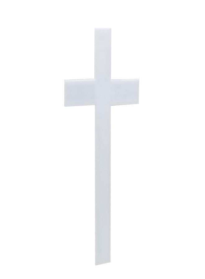 FixtureDisplays® 8.3 X 15.9" White Cross, 3 Piece Acrylic Constructions, with Doublesided Tape, Christian White Acrylic Plexiglass 1803-Cross-NPF - Image 1