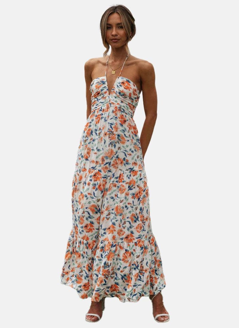 YUNIQEE Floral Halter Maxi Dress  - Image 3
