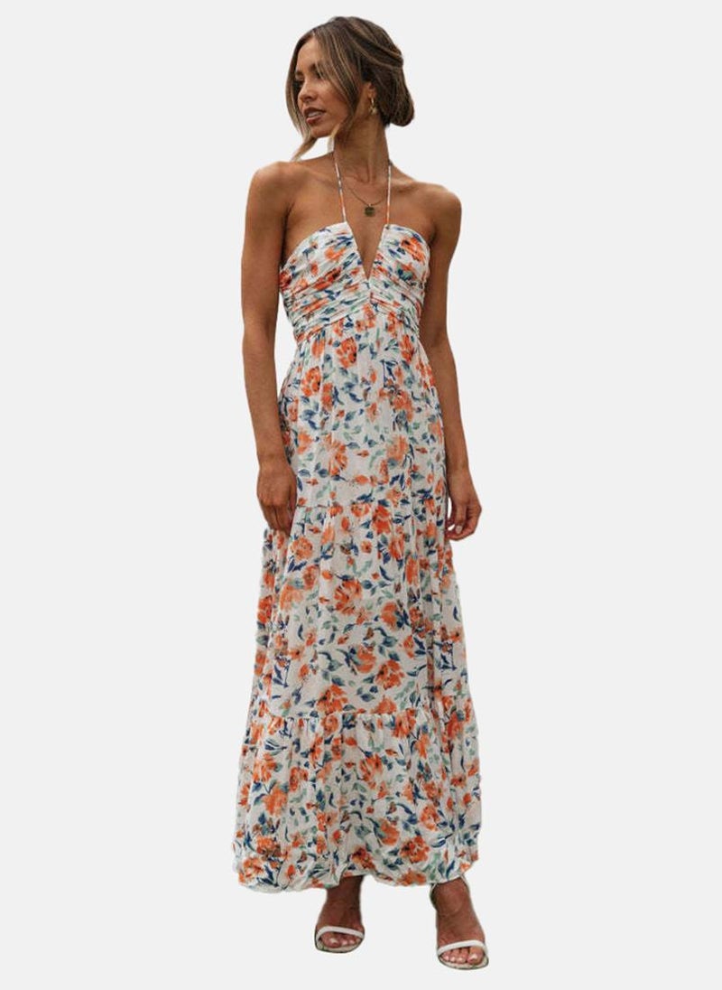 YUNIQEE Floral Halter Maxi Dress  - Image 1