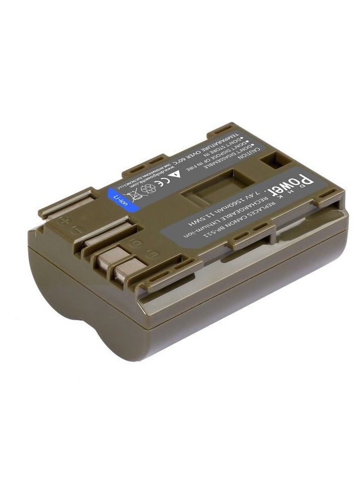 DMK Power - DMK Power BP-511(1560mAh) Battery Compatible with Canon EOS 5D, 50D, 40D, 20D, 30D, 10D, Digital Rebel, 1D, D60, 300D, D30, K-, Powershot G5, Pro 1, G2, G3, G6, G1, Etc - Image 1