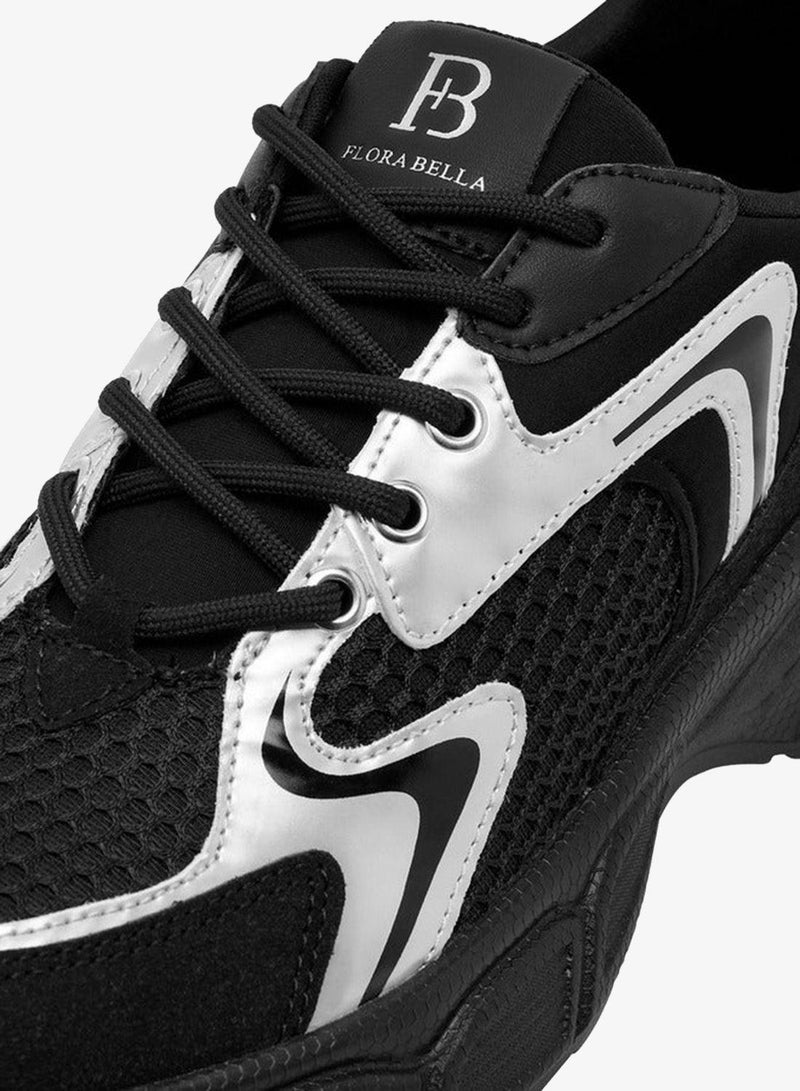 Flora Bella By Shoexpress Women's Panelled Lace-Up Sneakers - Image 4