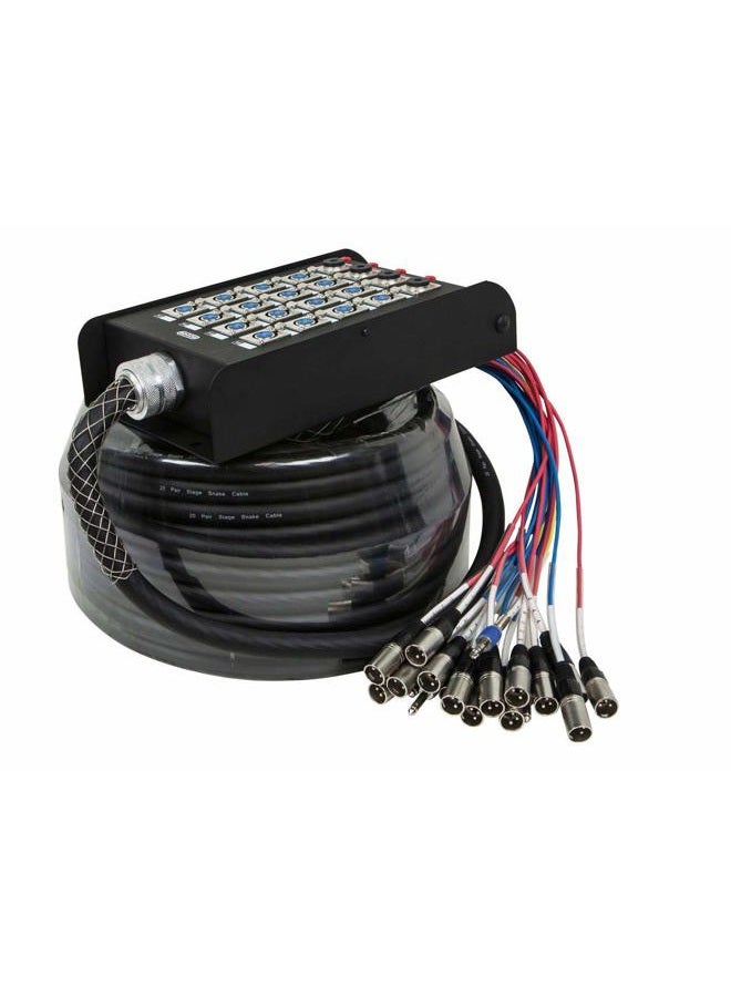 Monoprice 20-Channel Snake & 16 XLR x 4 TRS Stage Box - 100 Feet With 16 Downstream and 4 Upstream Connections - Black - Image 2